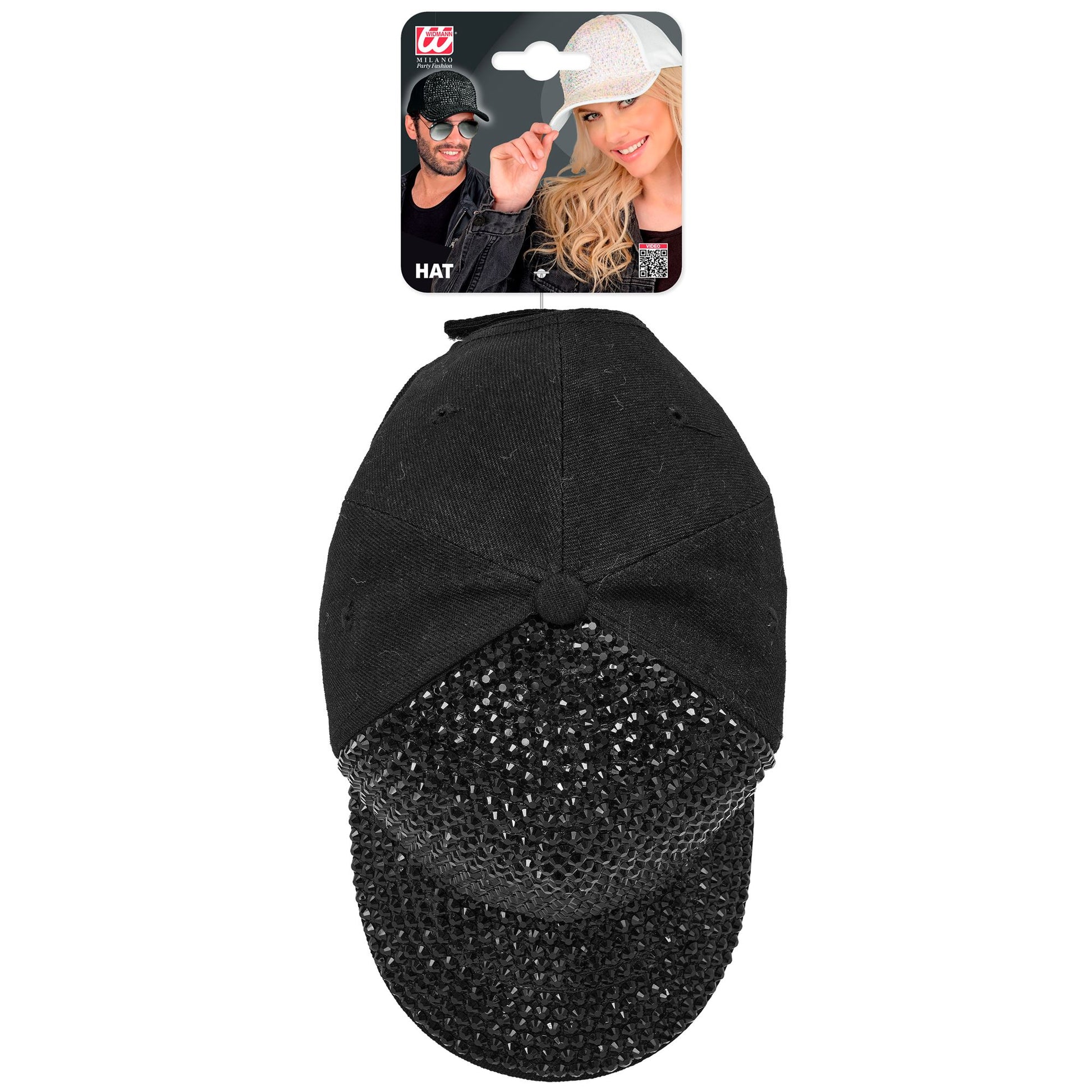 "SCHWARZE STRASS BASECAP" – Detailansicht