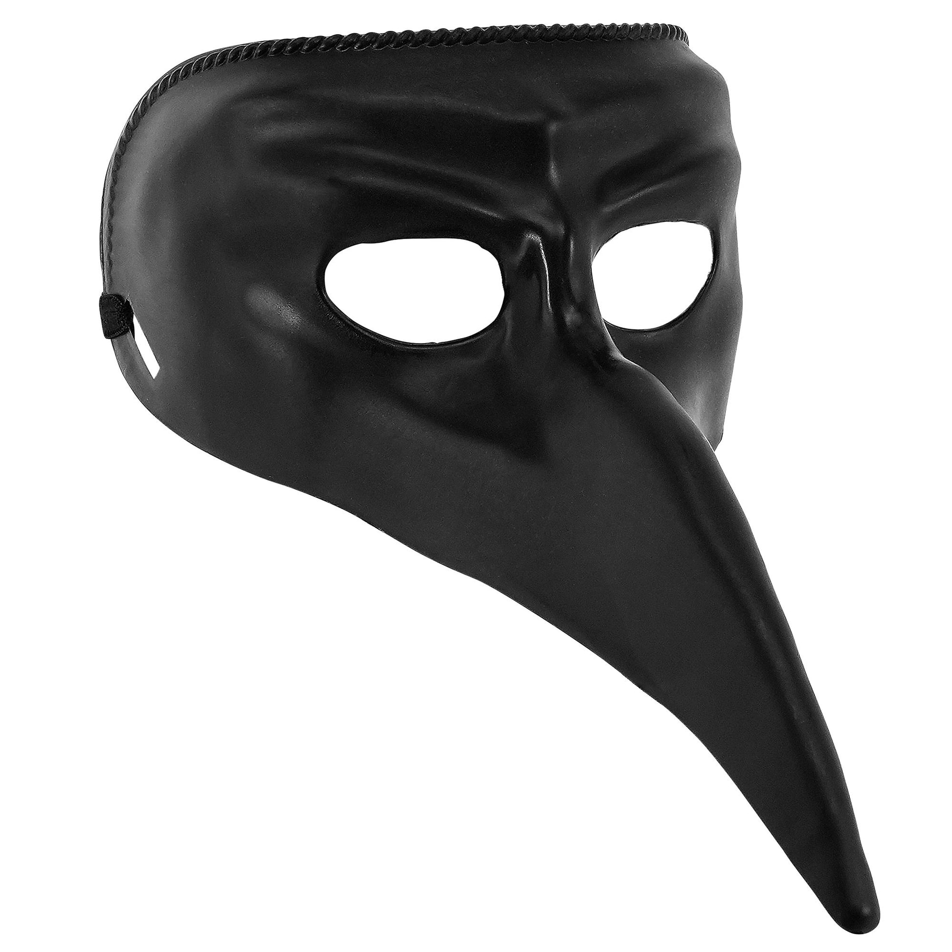 "SCHWARZE VENEZIANISCHE MASKE" aus Plastik – Vorderansicht