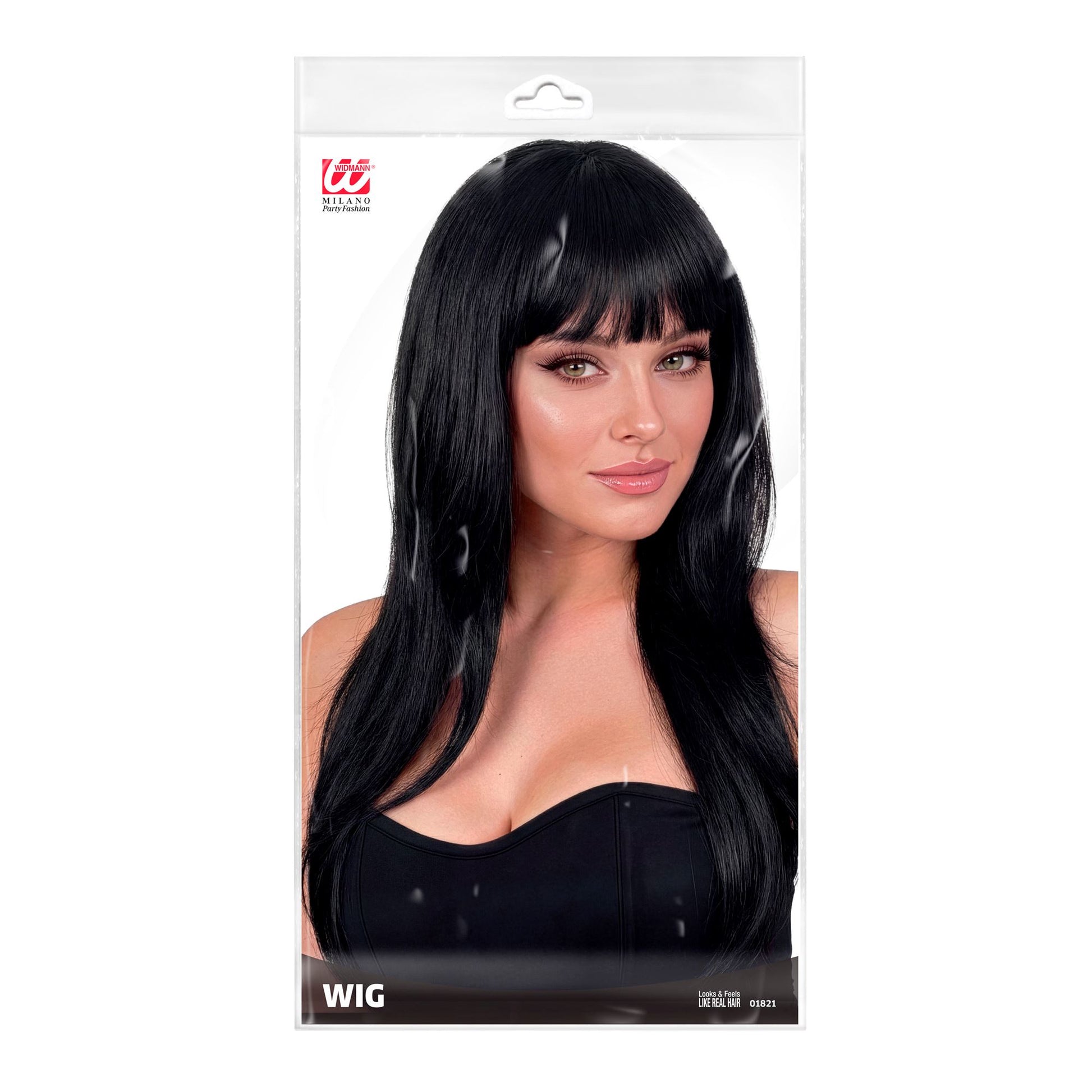 "SCHWARZE VOGUE PERÜCKE" in Polybag – Detailansicht