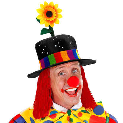 "SCHWARZER CLOWNHUT MIT HAAREN UND SONNENBLUME" aus Pannesamt – Ansicht 3