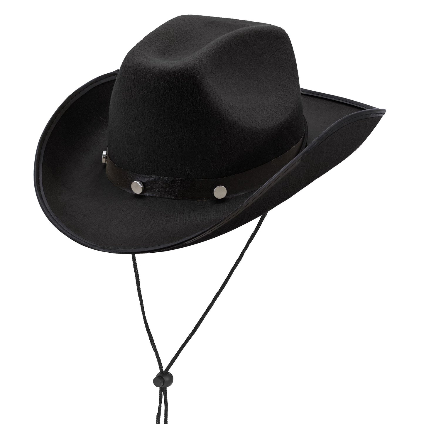 "SCHWARZER COWBOYHUT MIT METALLNIETEN" – Vorderansicht