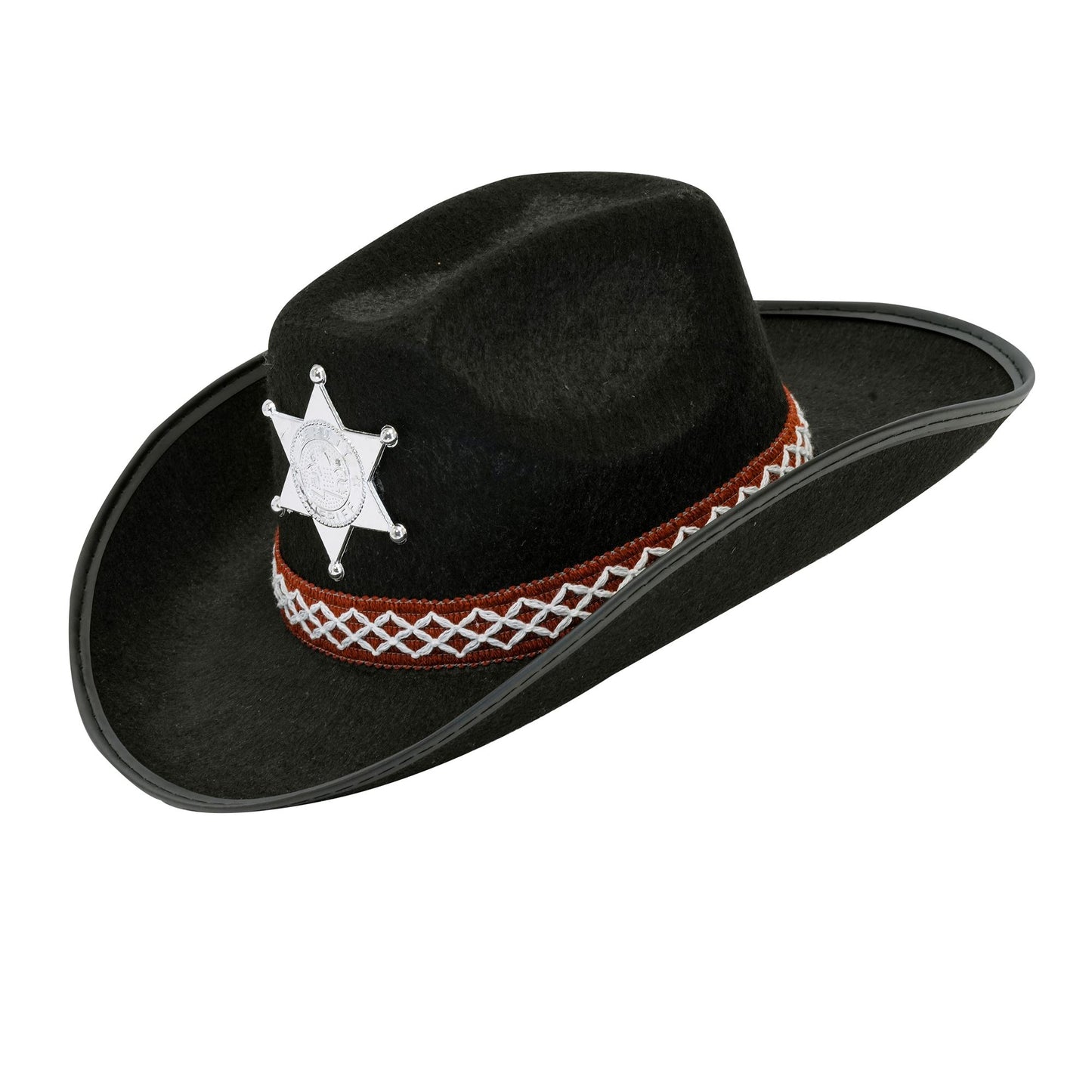 Schwarzer Kinder-Cowboyhut mit Sheriffstern von Widmann – Produktansicht