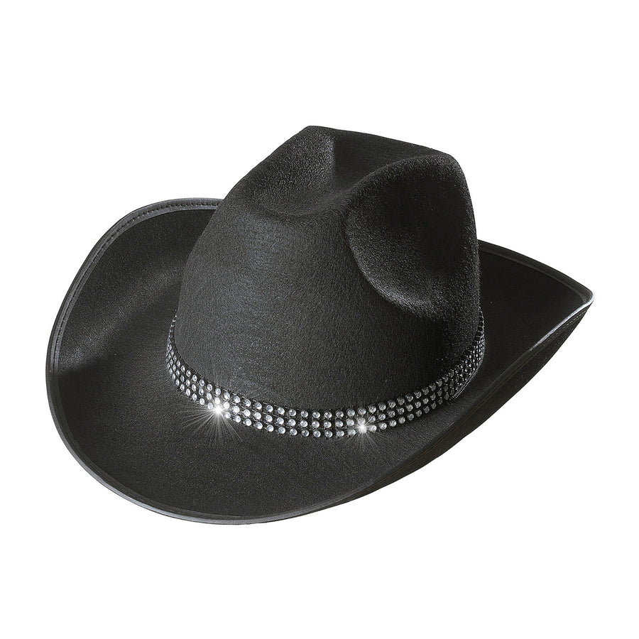 "SCHWARZER COWBOYHUT MIT STRASSBAND" – Vorderansicht