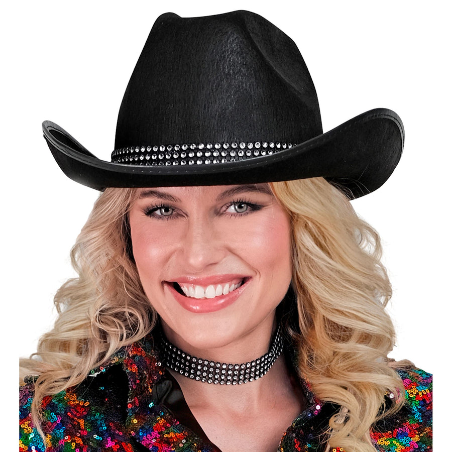 "SCHWARZER COWBOYHUT MIT STRASSBAND" – Detailansicht