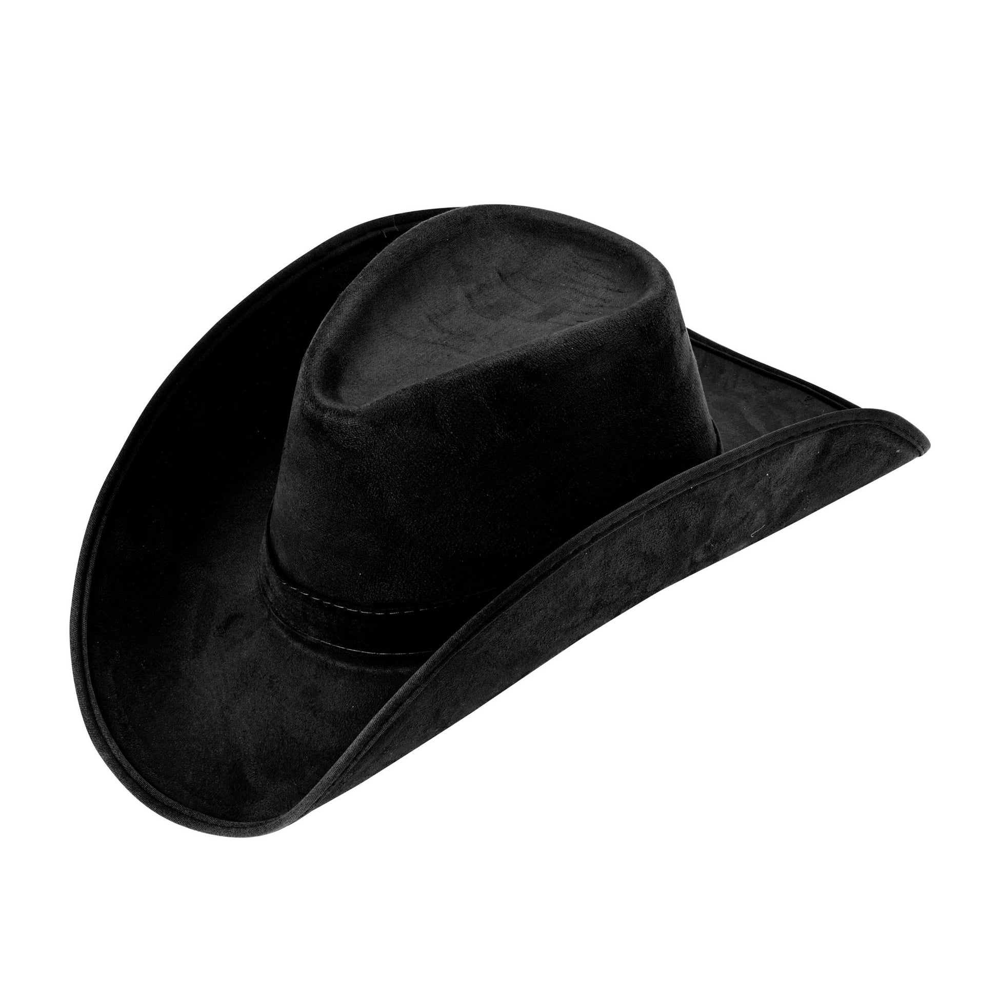 "SCHWARZER COWBOYHUT" Wildlederoptik – Vorderansicht