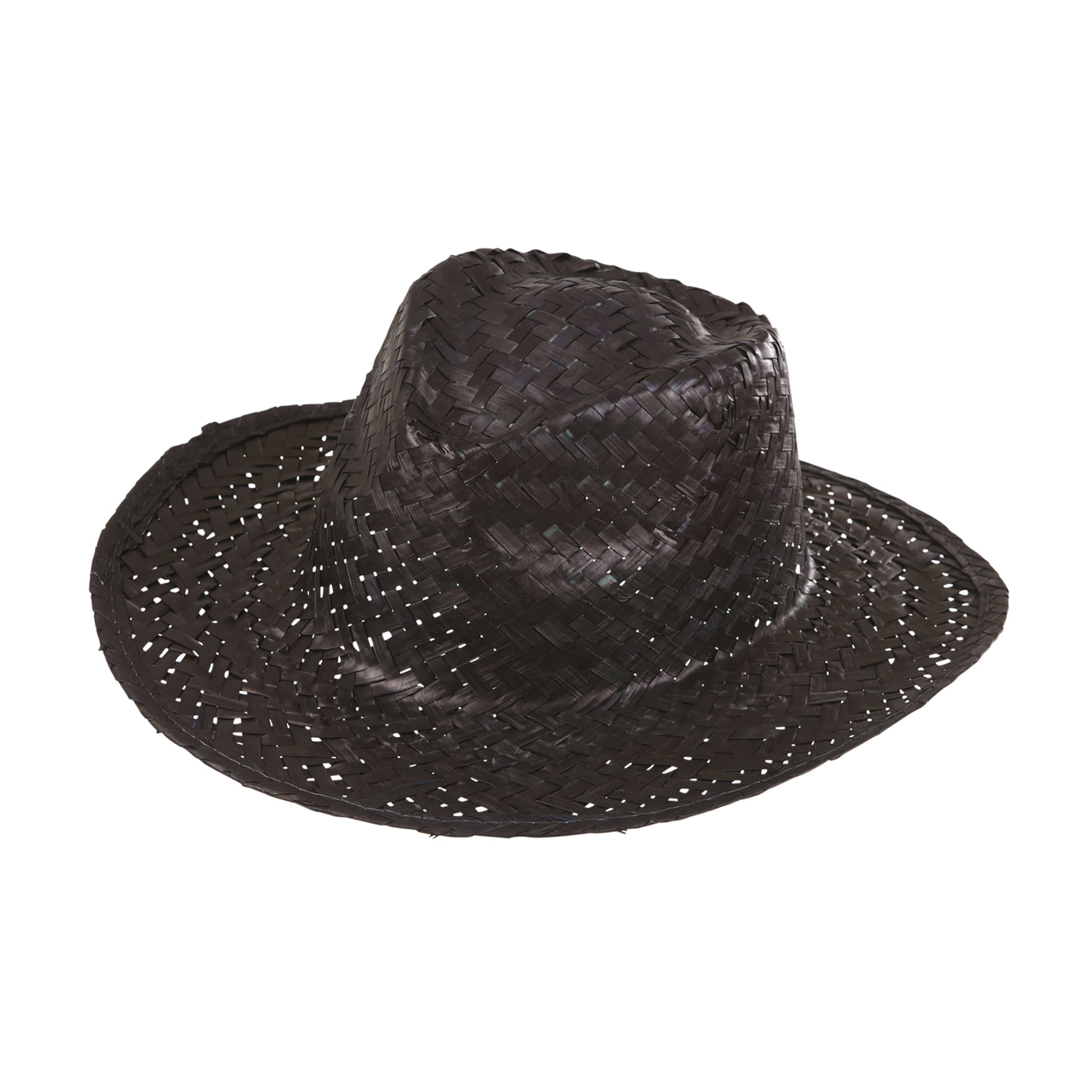 "SCHWARZER COWBOYSTROHHUT" – Vorderansicht