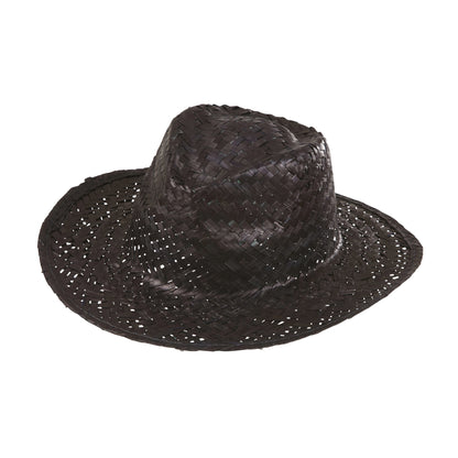 "SCHWARZER COWBOYSTROHHUT" – Vorderansicht