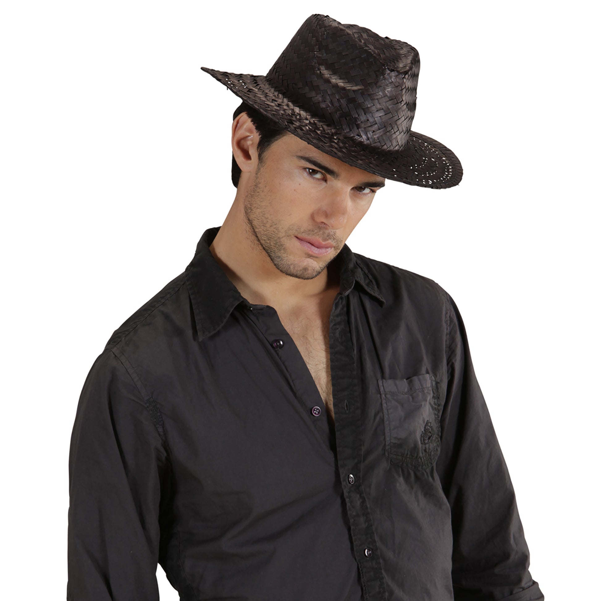 "SCHWARZER COWBOYSTROHHUT" – Ansicht 3