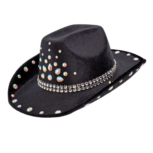 "SCHWARZER DIAMANTEN COWBOY HUT" – Vorderansicht