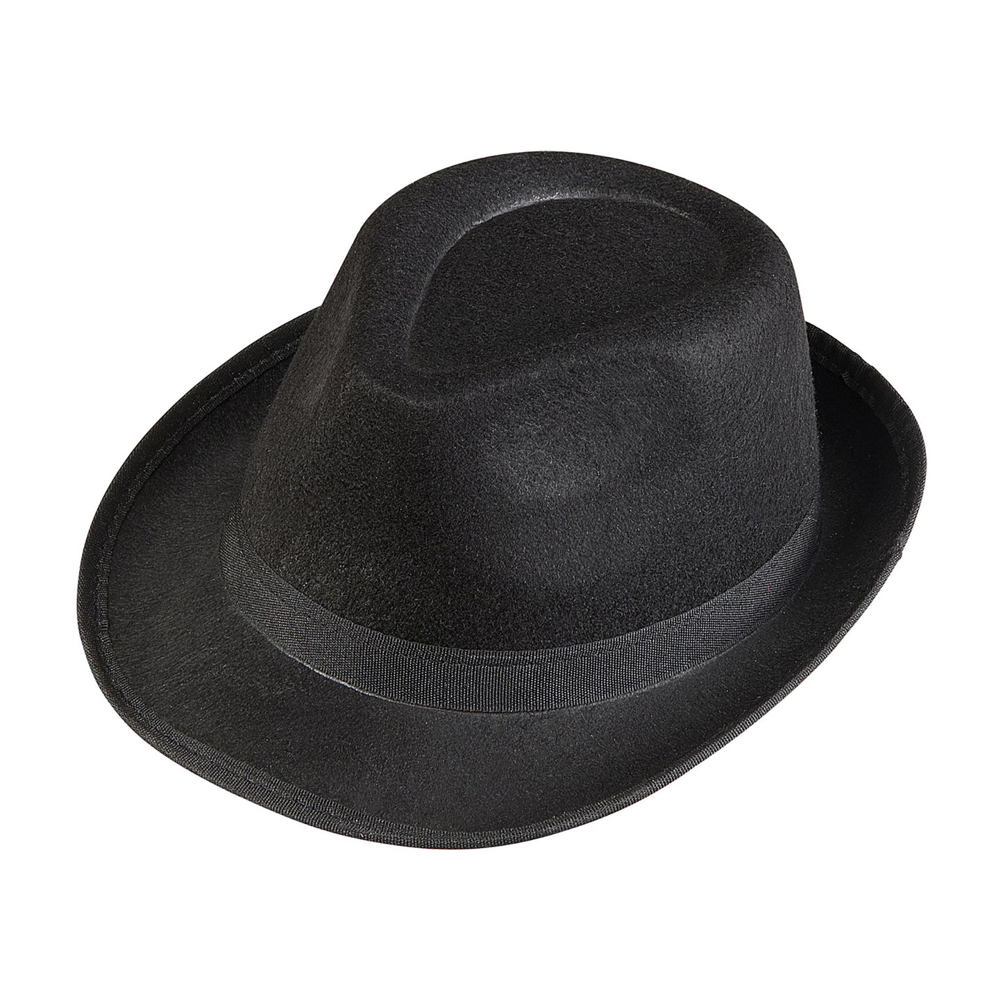 "SCHWARZER FEDORA" aus Filz – Vorderansicht