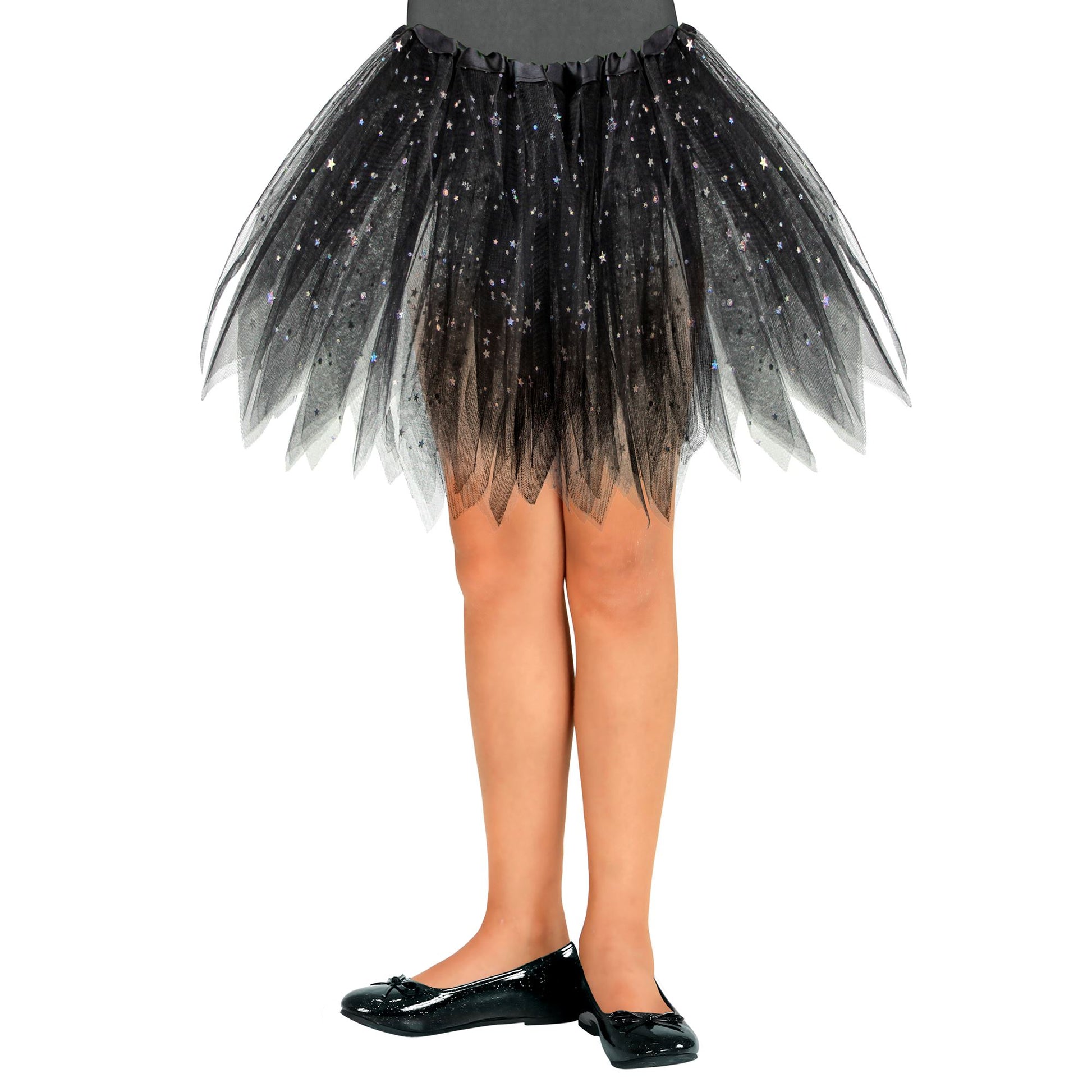"SCHWARZER GLITZERNDER TUTU" 30 cm – Vorderansicht
