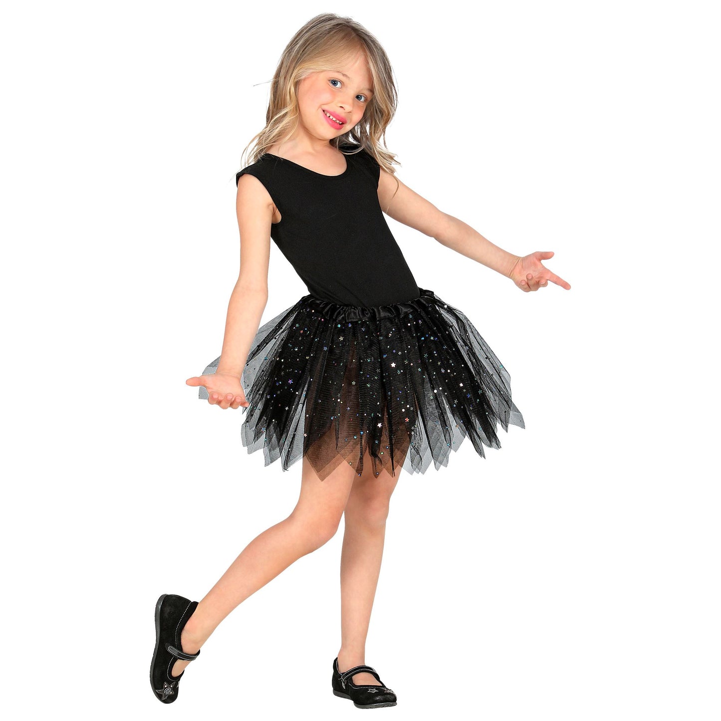 "SCHWARZER GLITZERNDER TUTU" 30 cm – Detailansicht