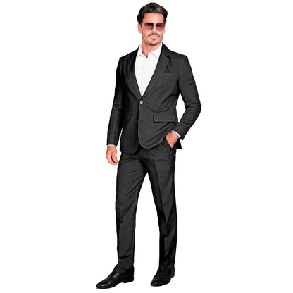 "SCHWARZER PARTY FASHION ANZUG" (Jackett, Hose) – Vorderansicht