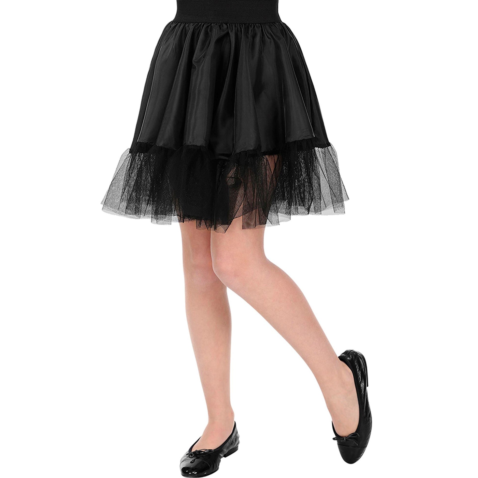 "SCHWARZER PETTICOAT" in Kindergröße – Vorderansicht