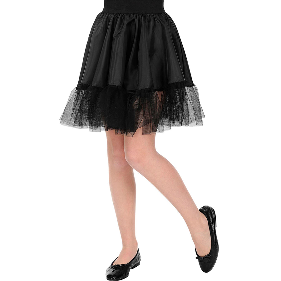 "SCHWARZER PETTICOAT" in Kindergröße – Vorderansicht