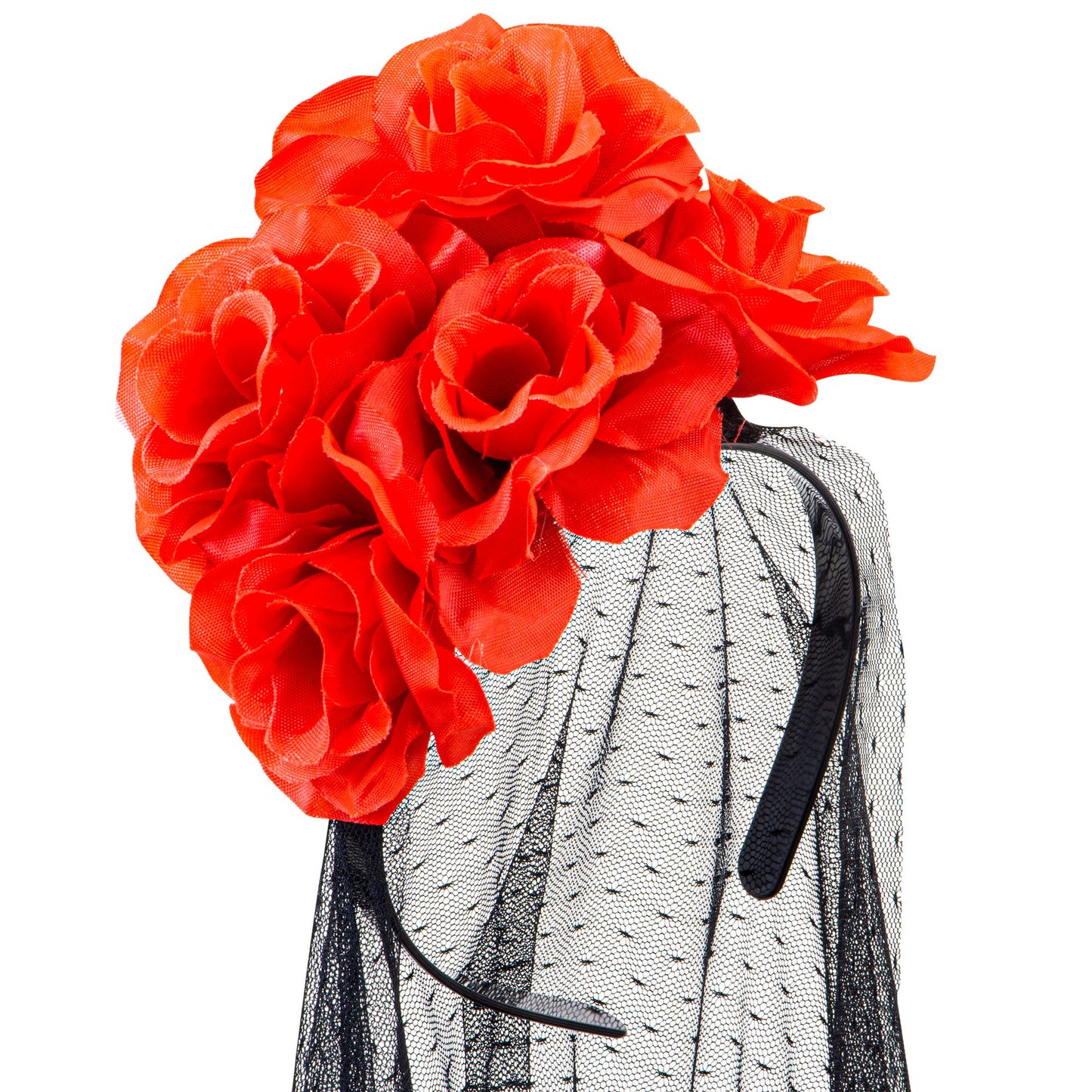 "SCHWARZER SCHLEIER MIT ROTEN ROSEN" – Vorderansicht