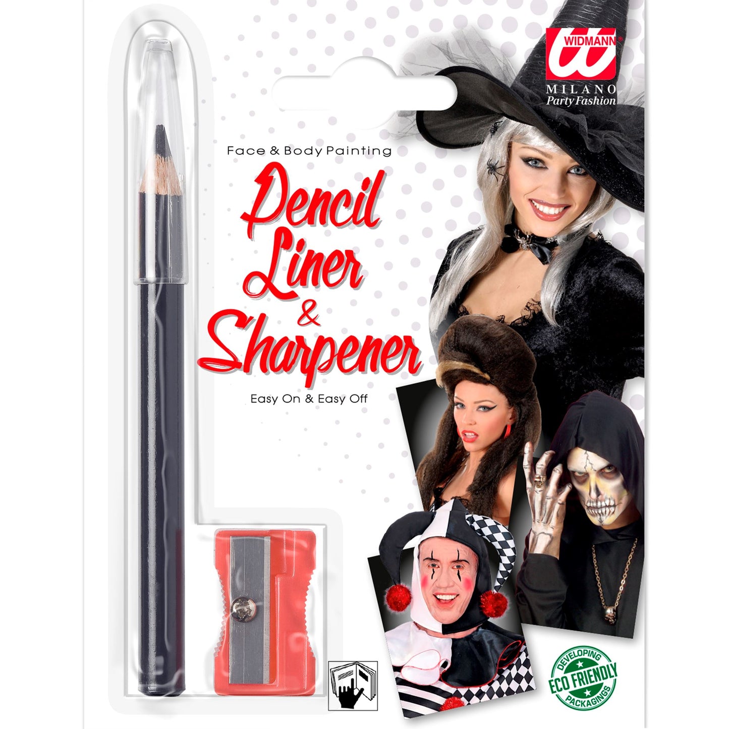 "SCHWARZER SCHMINKSTIFT - EYELINER MIT SPITZER" – Vorderansicht