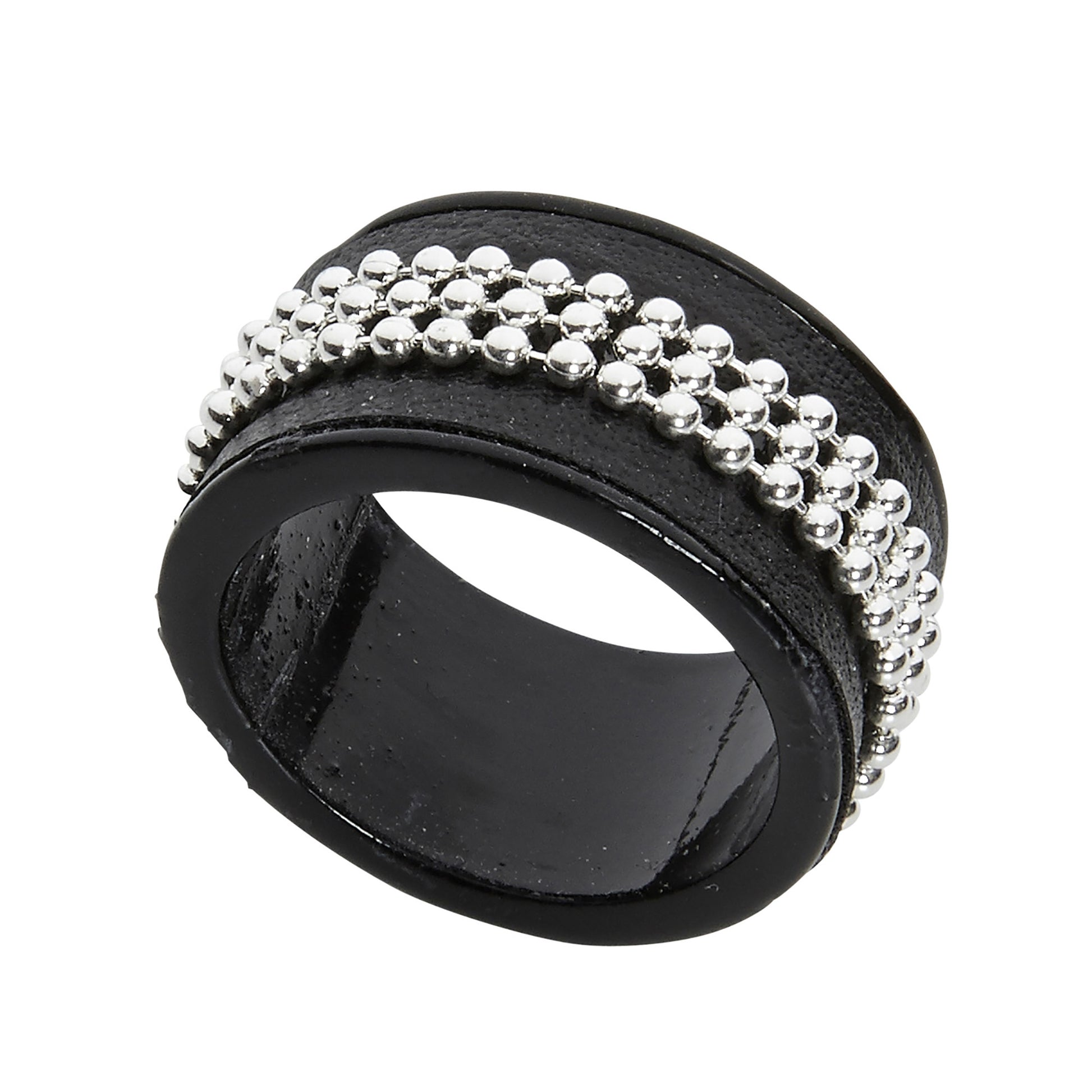 "SCHWARZER SPIKE-RING" – Vorderansicht