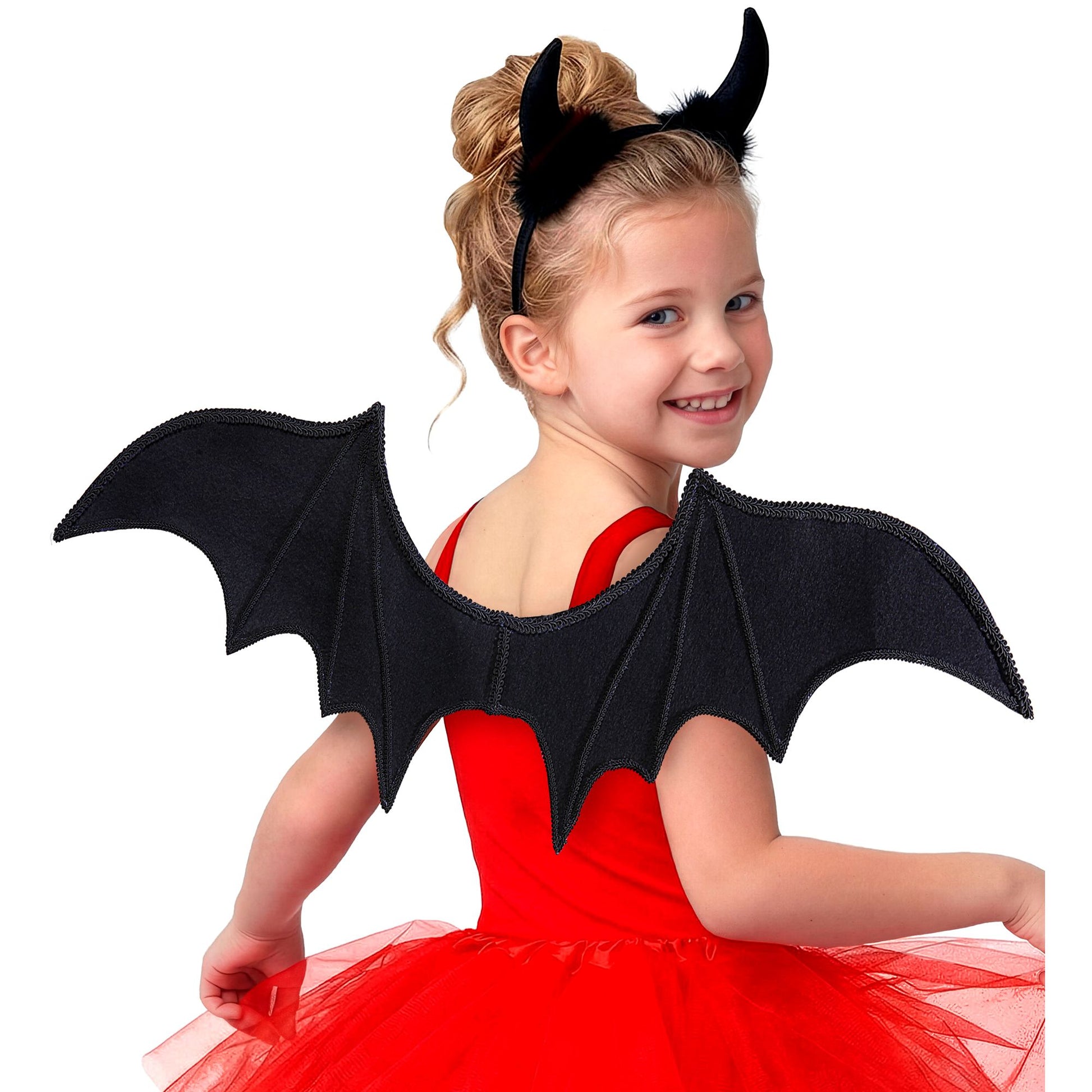 "SCHWARZER TEUFEL" Dress-up Set (Flügel, Hörner) – Ansicht 4