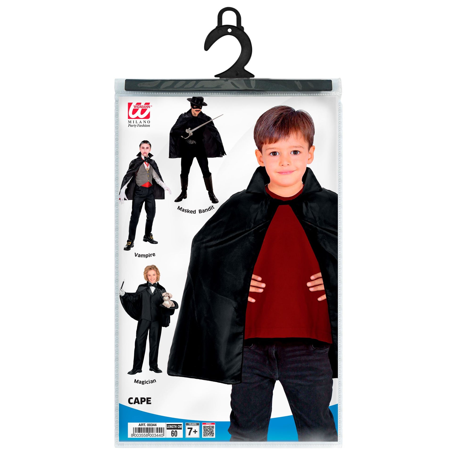 "SCHWARZER UMHANG" 60 cm - Kindergröße – Detailansicht