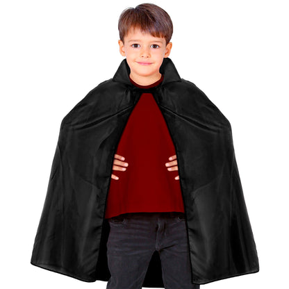 "SCHWARZER UMHANG" Kindergröße - 100 cm – Vorderansicht
