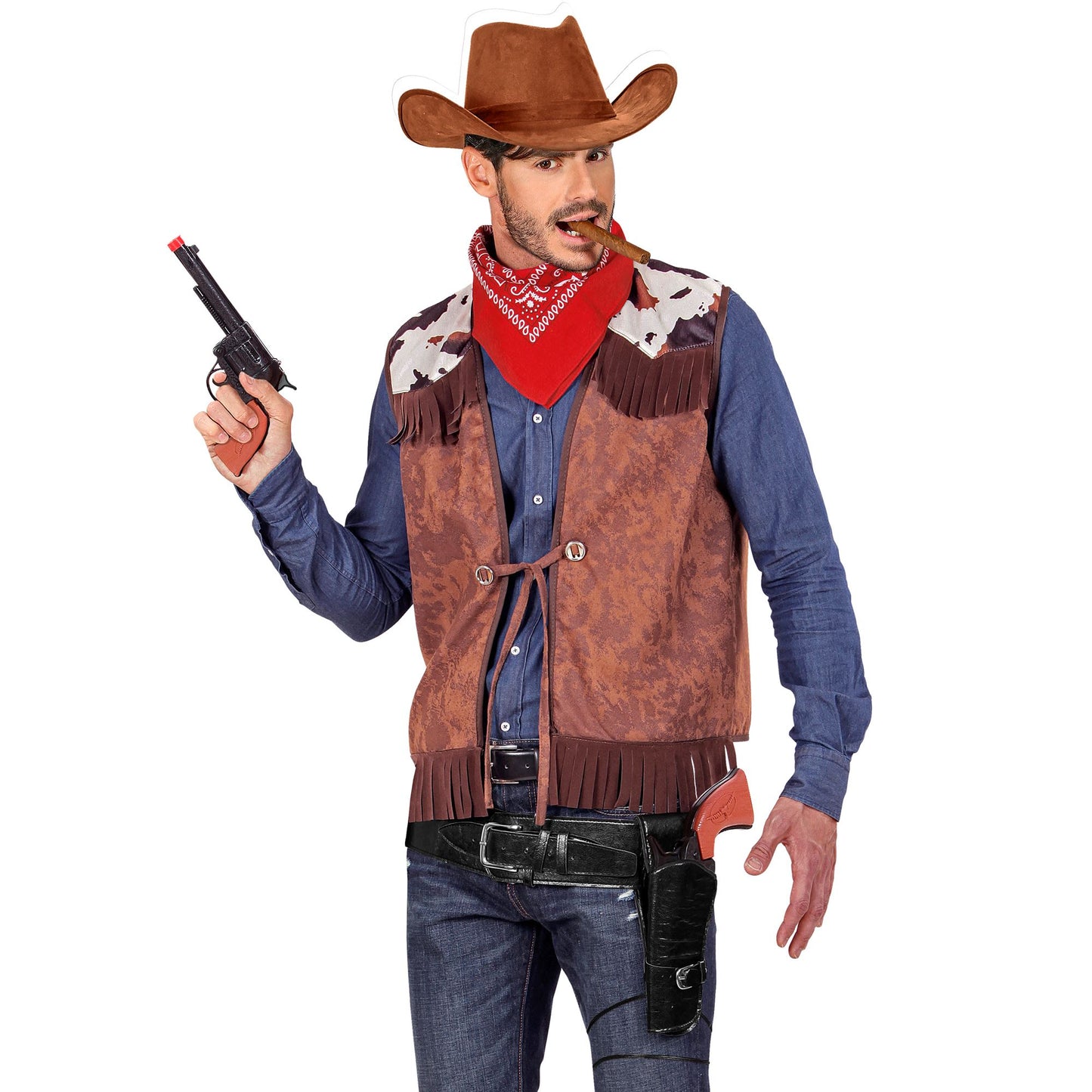 "SCHWARZER WESTERNPISTOLENHOLSTER" aus Kunstleder – Ansicht 4