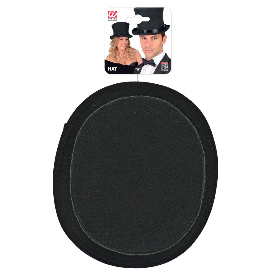Widmann Schwarzer Grosser Zylinderhut mit Satinband 16 cm Höhe – Detailansicht