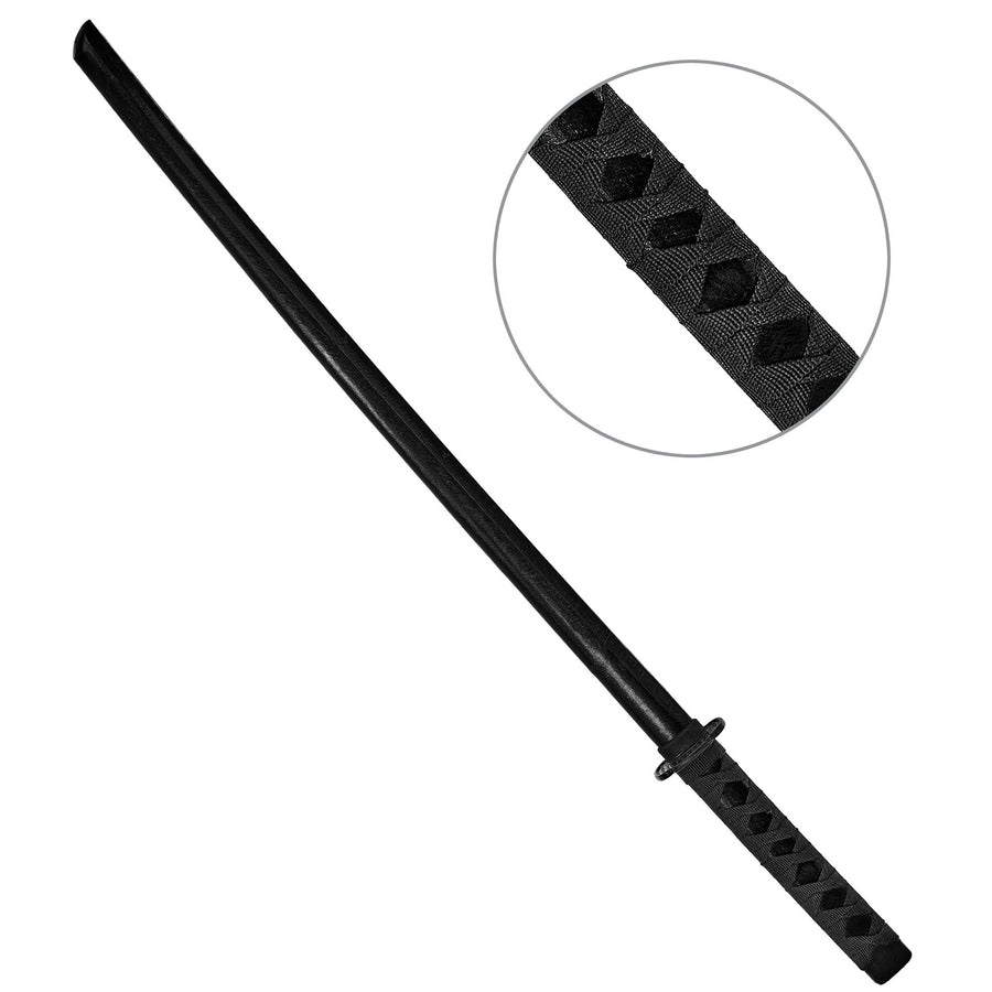 "SCHWARZES NINJA KATANA AUS HOLZ" 100 cm – Vorderansicht