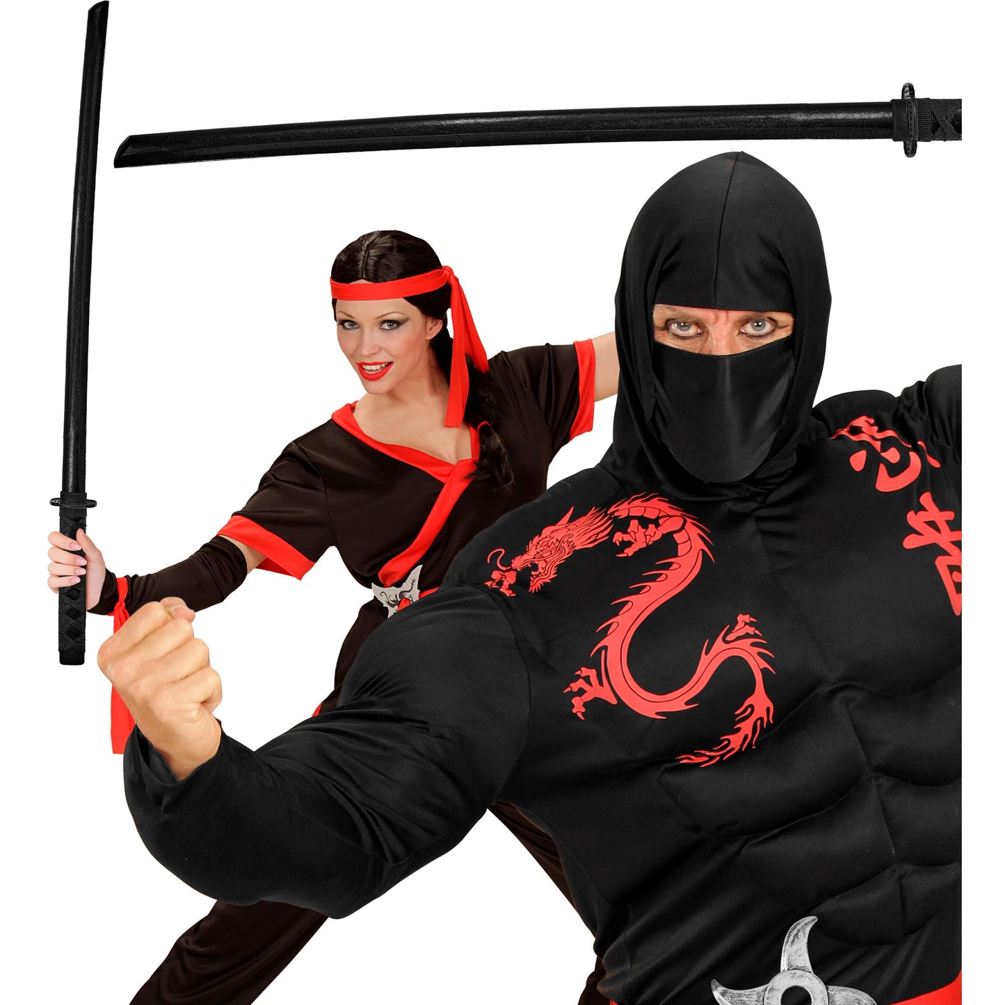 "SCHWARZES NINJA KATANA AUS HOLZ" 100 cm – Ansicht 3