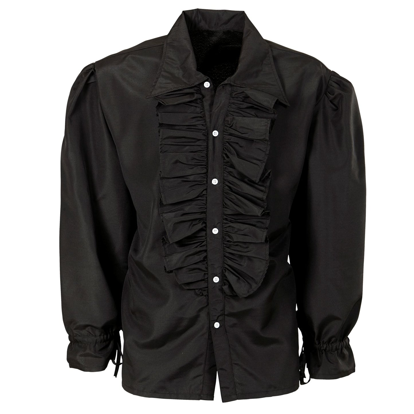 "SCHWARZES RÜSCHENSHIRT" für Mittelalter, Renaissance, Kolonialzeit, Gothic, Maskierte Banditen, Vampire, Disco – Ansicht 4