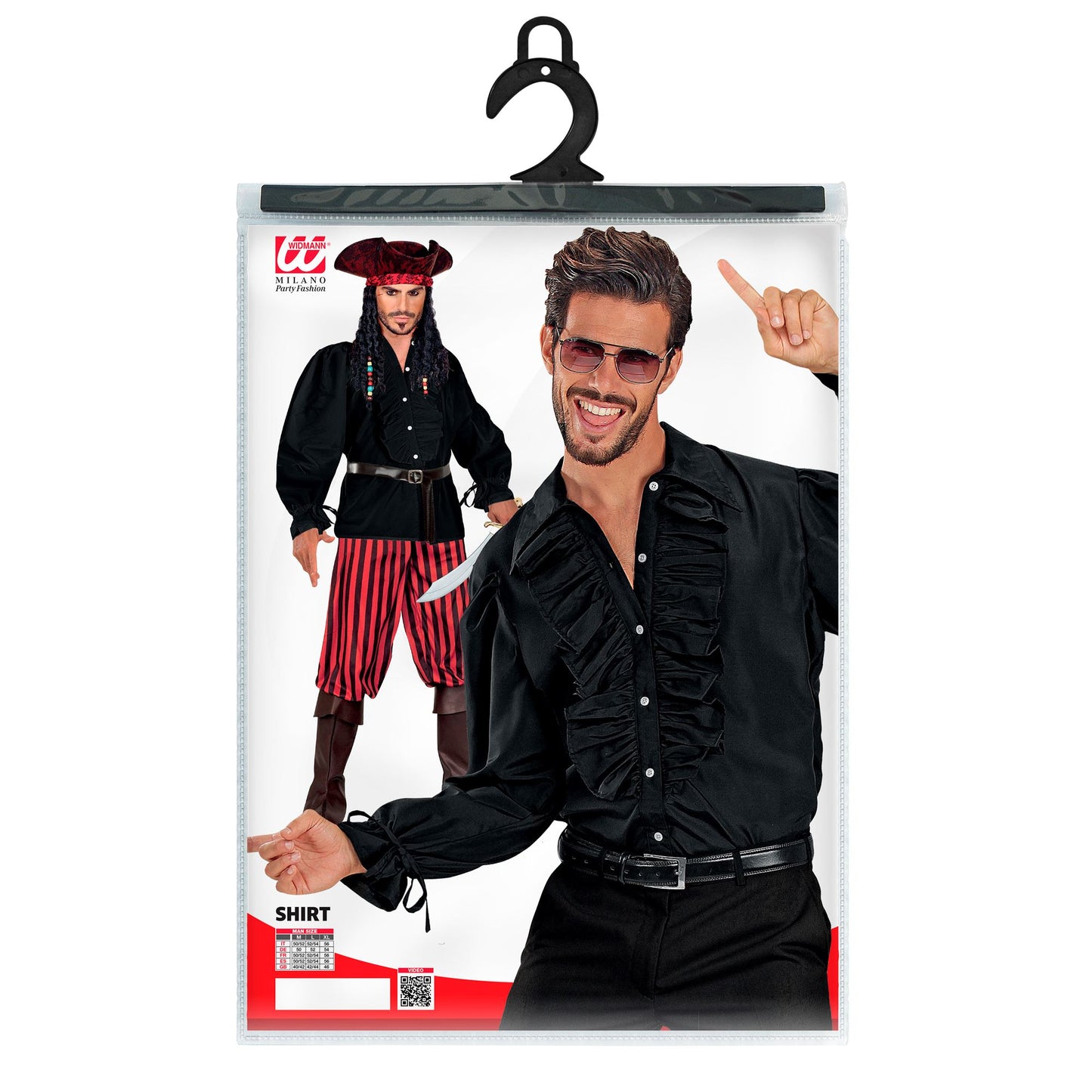 "SCHWARZES RÜSCHENSHIRT" für Mittelalter, Renaissance, Kolonialzeit, Gothic, Maskierte Banditen, Vampire, Disco – Ansicht 5