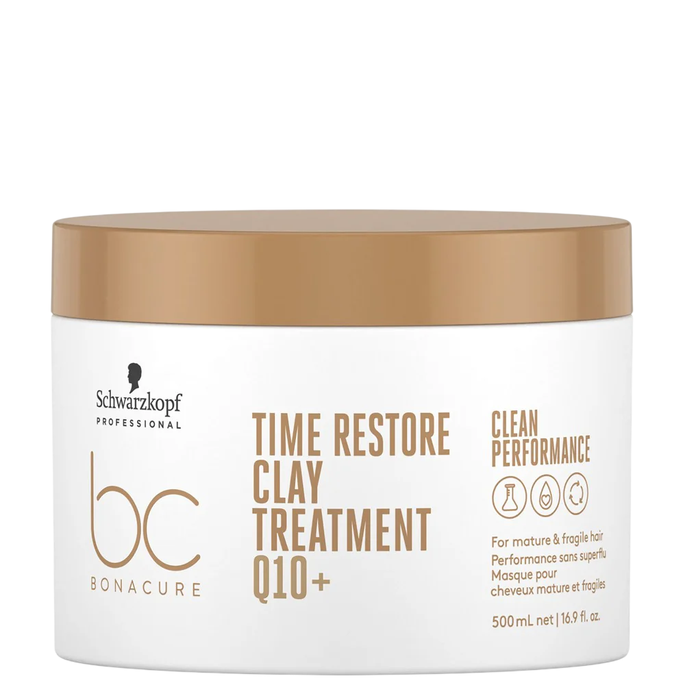 Schwarzkopf Professional, Bonacure Time Restore, Q10, Haarbehandlung Tonerde-Maske, Anti-Aging, 500 ml
