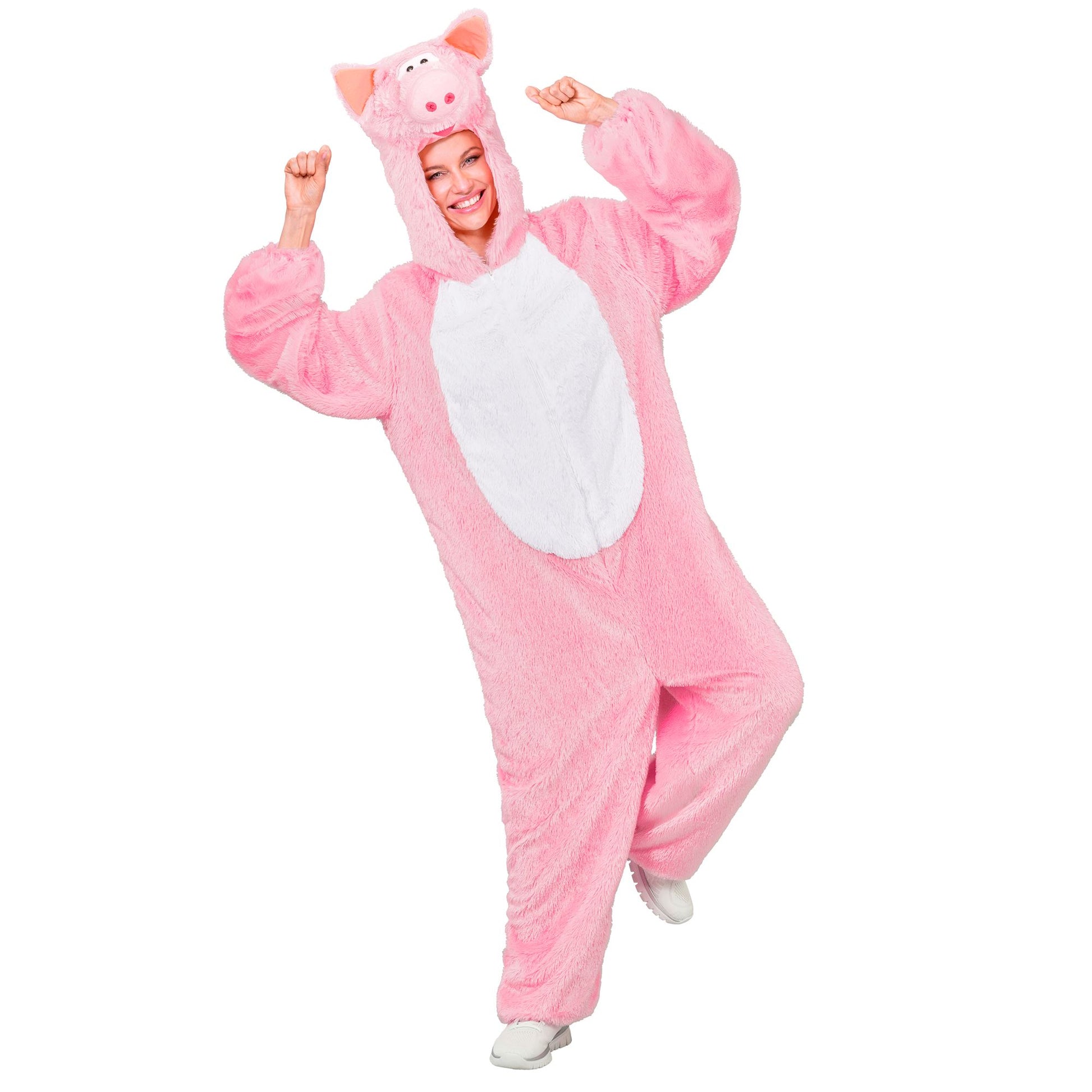 "SCHWEIN EXTRA WEICHES PLÜSCHKOSTÜM" (Overall mit Kapuze) – Ansicht 3