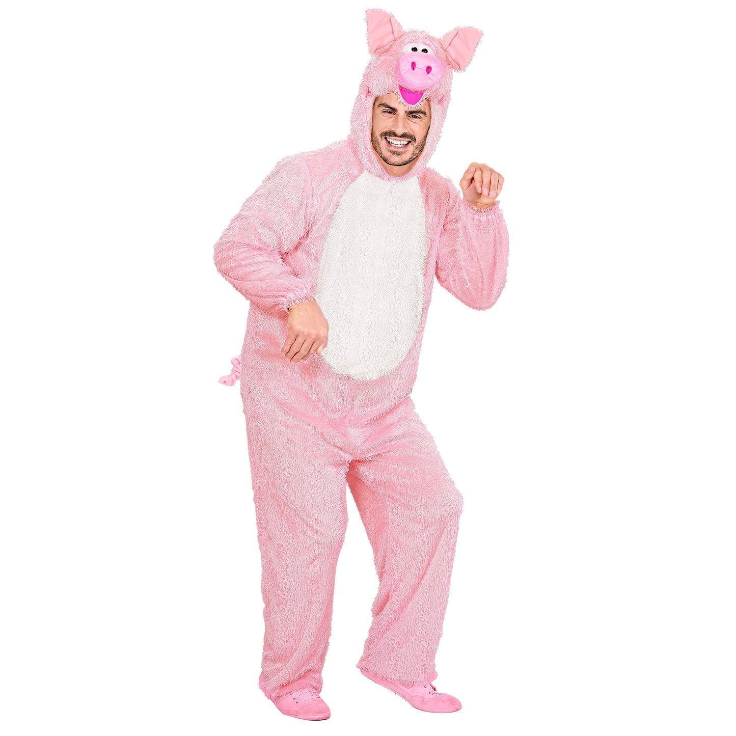 "SCHWEIN FUNNY" (Overall mit Kapuze) – Detailansicht