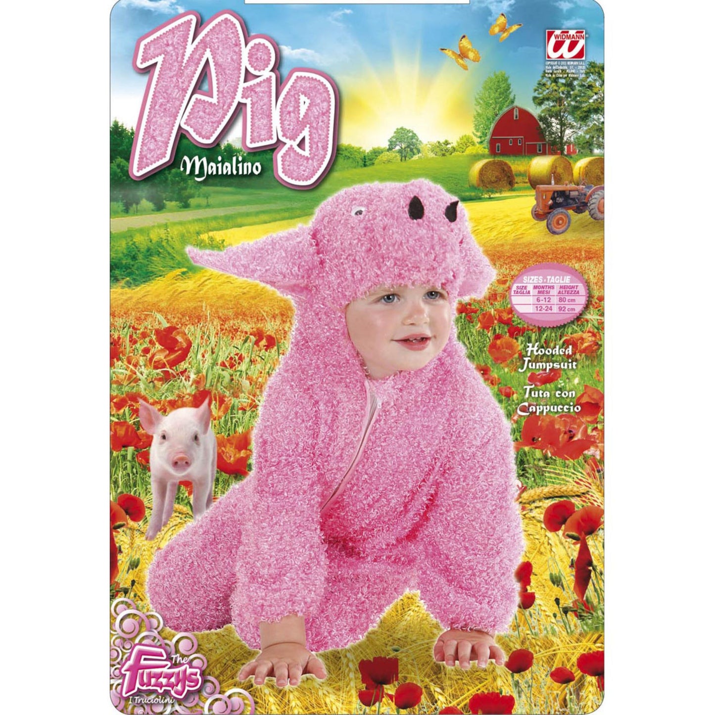 "SCHWEINCHEN FUZZY" (Overall mit Kapuze) in 2 Größen sort – Ansicht 3