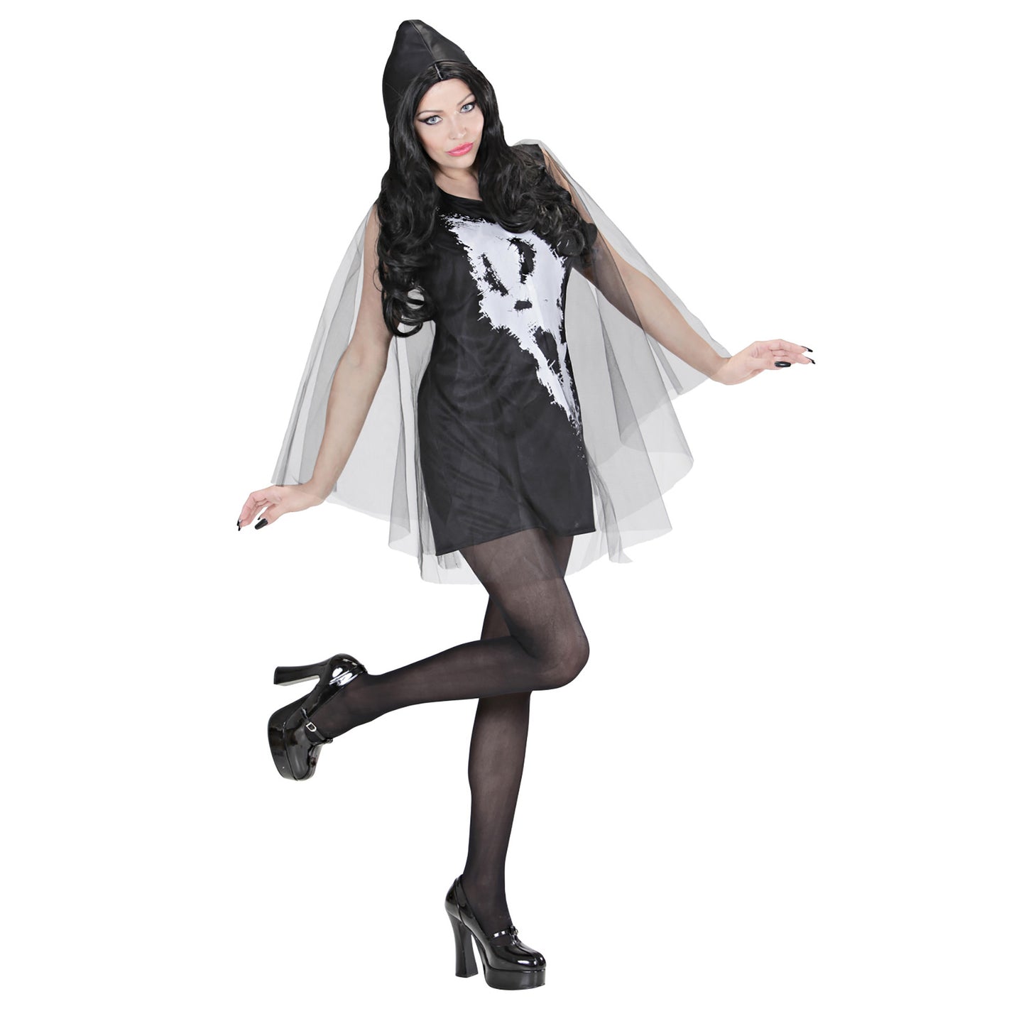 "SCREAMING GHOST LADY" (Kleid, Poncho) – Detailansicht