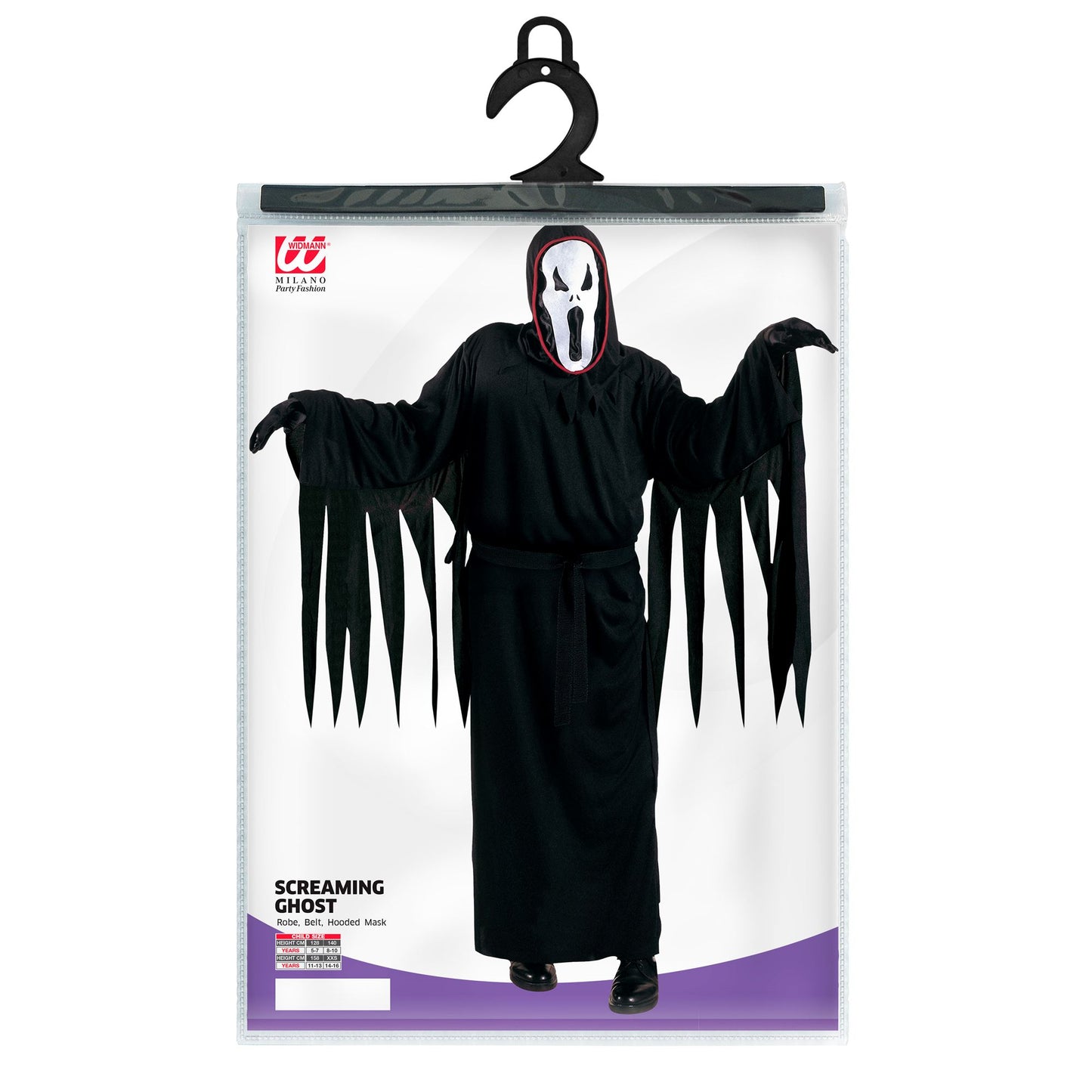 "SCREAMING GHOST" (Tunika, Gürtel, Maske mit Kapuze) – Ansicht 3