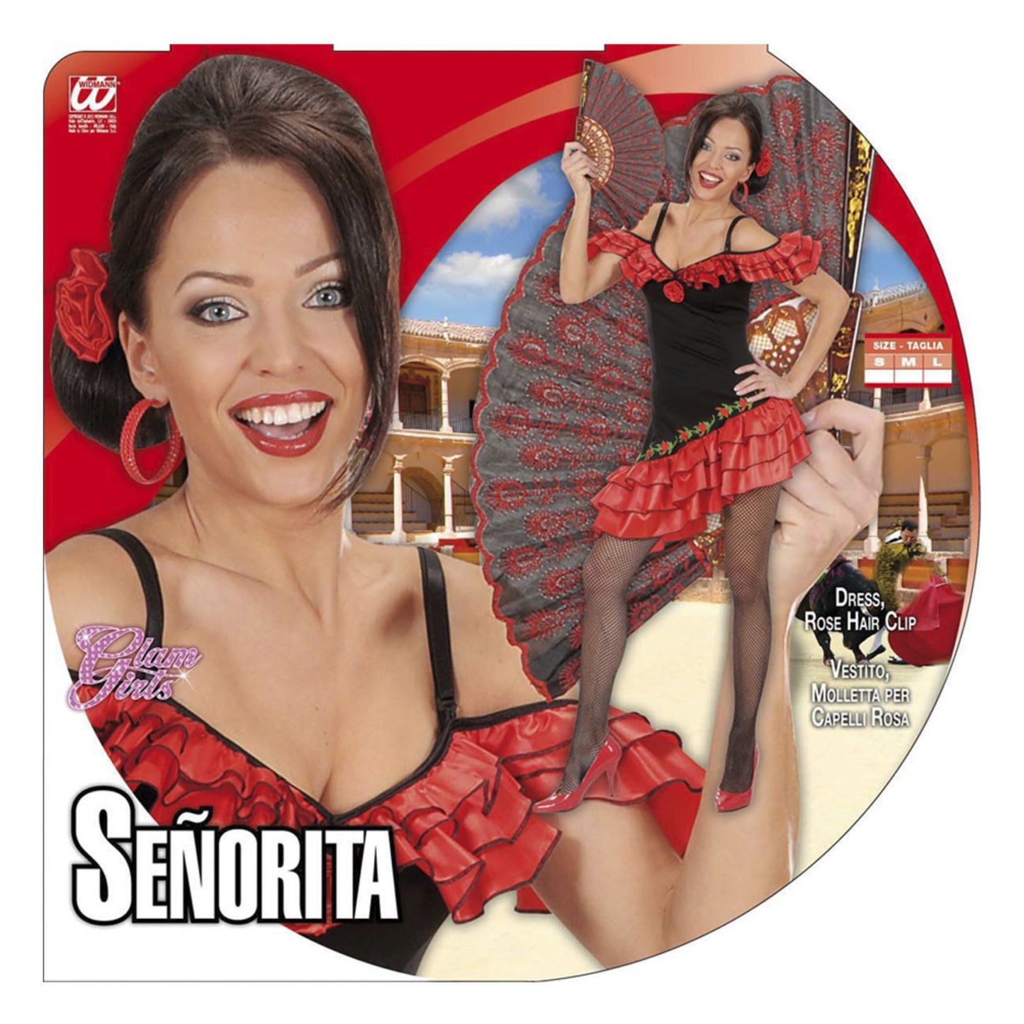 "SEÑORITA" (Kleid, rosa Haarspange) – Detailansicht