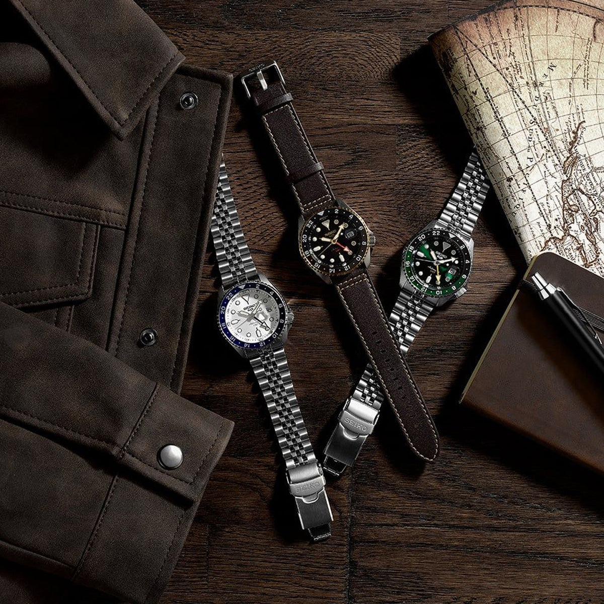 SEIKO 5 SSK036K1 GMT - Date - Armbanduhr 42 mm ansicht-3
