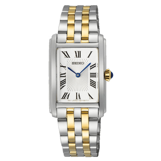 SEIKO Mod. CLASSIC "TANK" QUARTZ LADIES TWO-TONE SWR087P1 Armbanduhr
