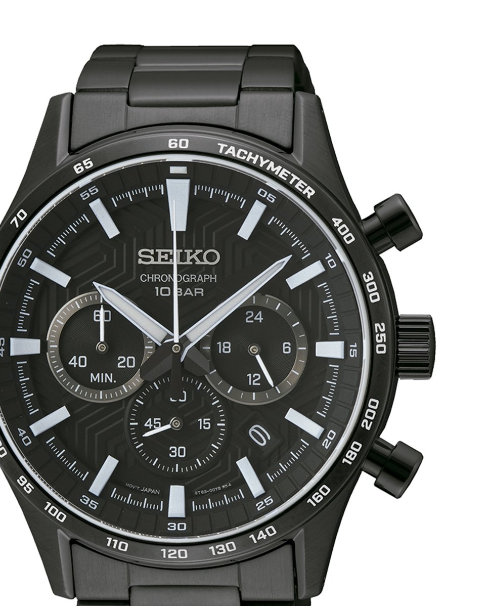 SEIKO WATCHES SSB415P1 Chronograph Armbanduhr 41 mm Schwarz ansicht-2