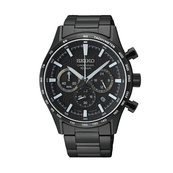 SEIKO WATCHES SSB415P1 Chronograph Armbanduhr 41 mm Schwarz ansicht-3