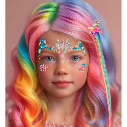 "SELBSTKLEBENDE GLITZERSTEINE FÜR DAS GESICHT EINHORN" – Detailansicht