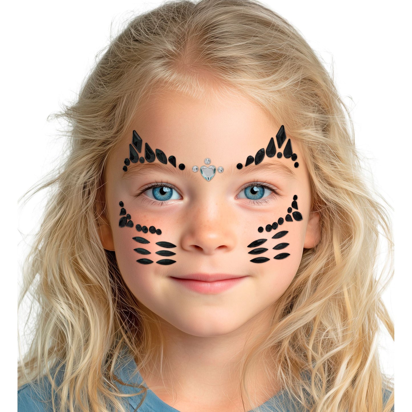 "SELBSTKLEBENDE GLITZERSTEINE FÜR DAS GESICHT KATZE" – Ansicht 3