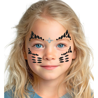 "SELBSTKLEBENDE GLITZERSTEINE FÜR DAS GESICHT KATZE" – Ansicht 3