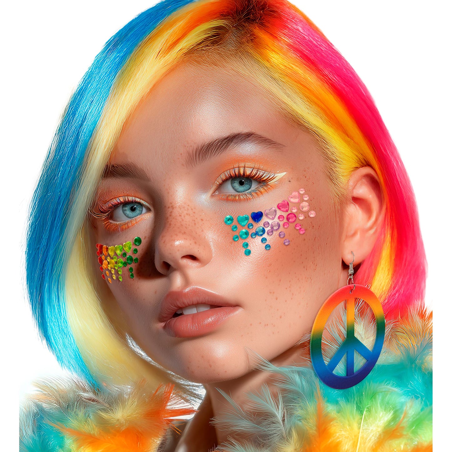 "SELBSTKLEBENDE GLITZERSTEINE FÜR DAS GESICHT PRIDE" – Detailansicht
