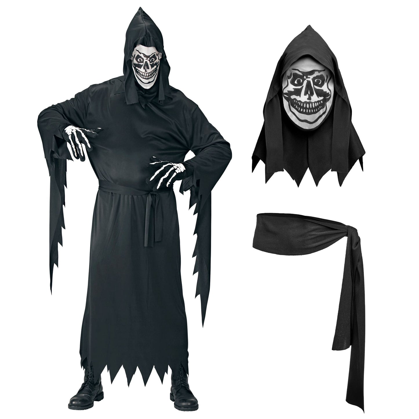"SENSEMANN" (Robe, Gürtel, Maske mit Kapuze) – Detailansicht