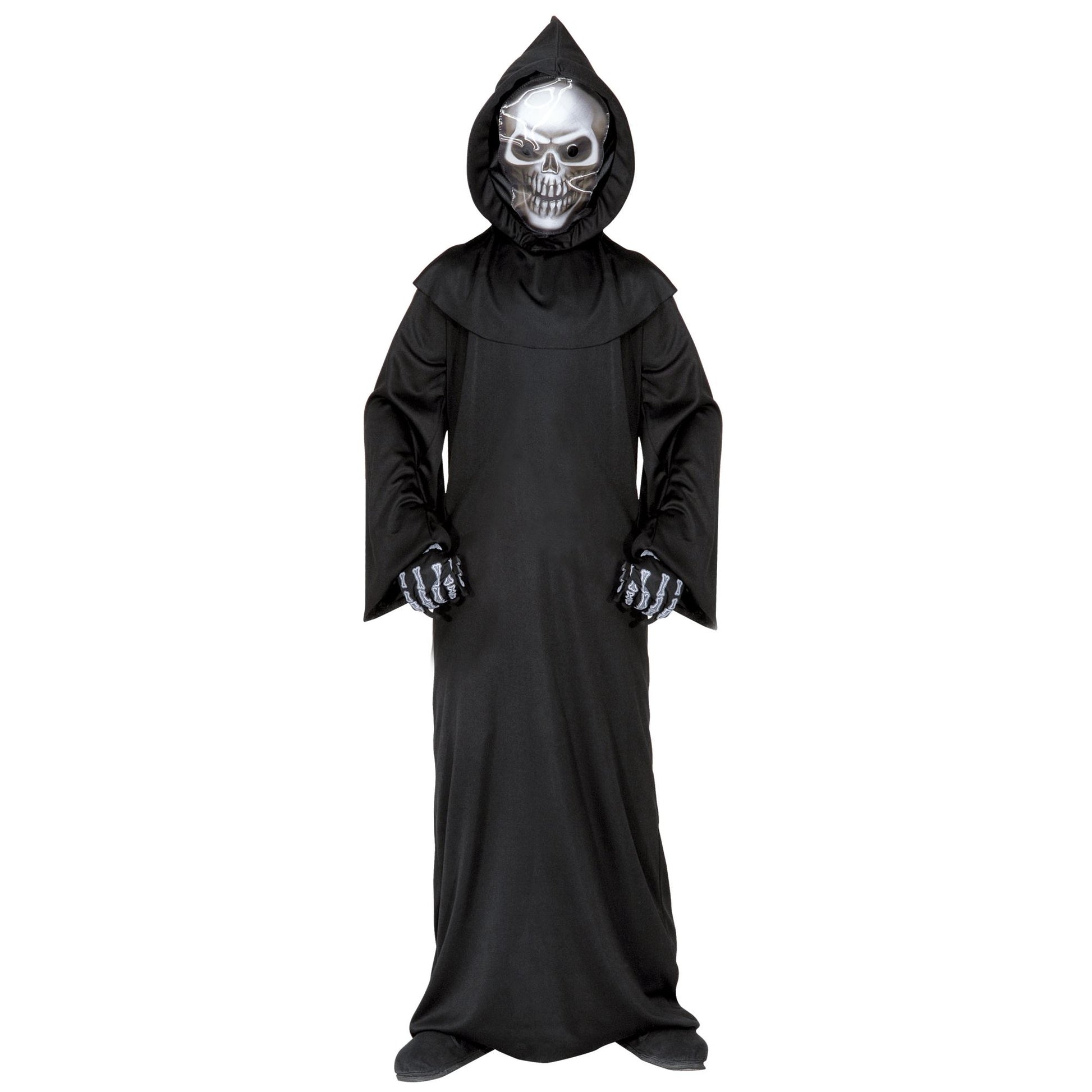 "SENSEMANN" (Robe, holografische Totenkopfmaske mit Kapuze. Knochenhandschuhe) – Ansicht 3