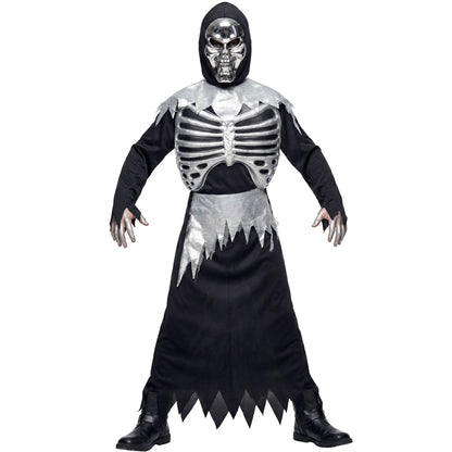 "SENSEMANN" (Robe mit Rippenaufdruck, Gürtel, Maske mit Kapuze) – Vorderansicht