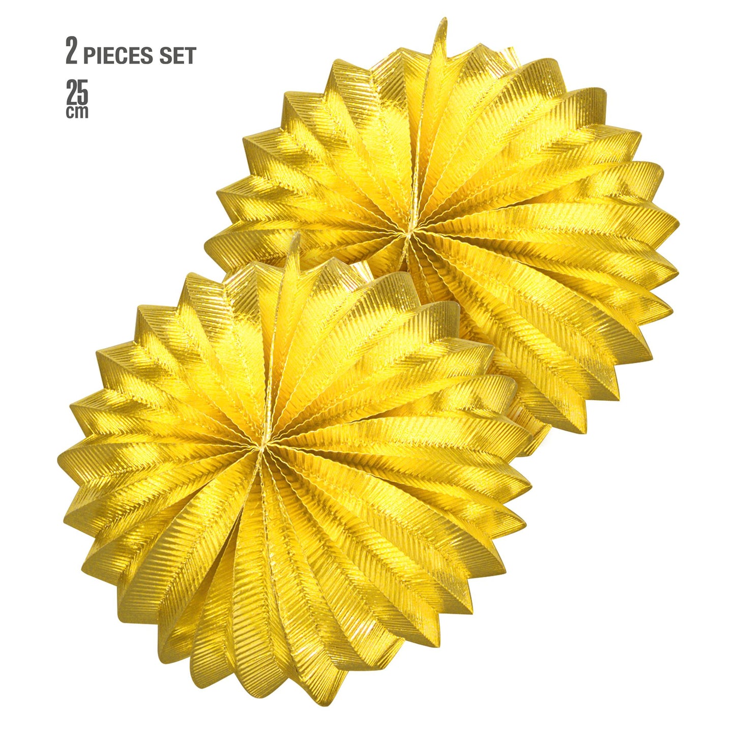 Set "2er GLOBUS METALLISIERT GOLD" 25 cm – Vorderansicht
